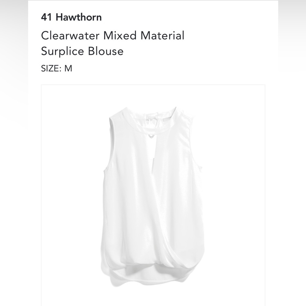 STITCH FIX - 41 Hawthorn Clearwater Mixed Material Surplice Blouse